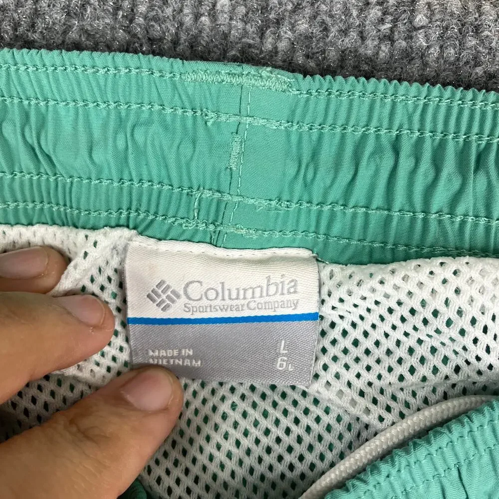 Columbia Swim Trunks Mens Size L Green Mesh Lined Quick Dry‎ Outdoor Lightweight
